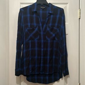Express black/blue button down